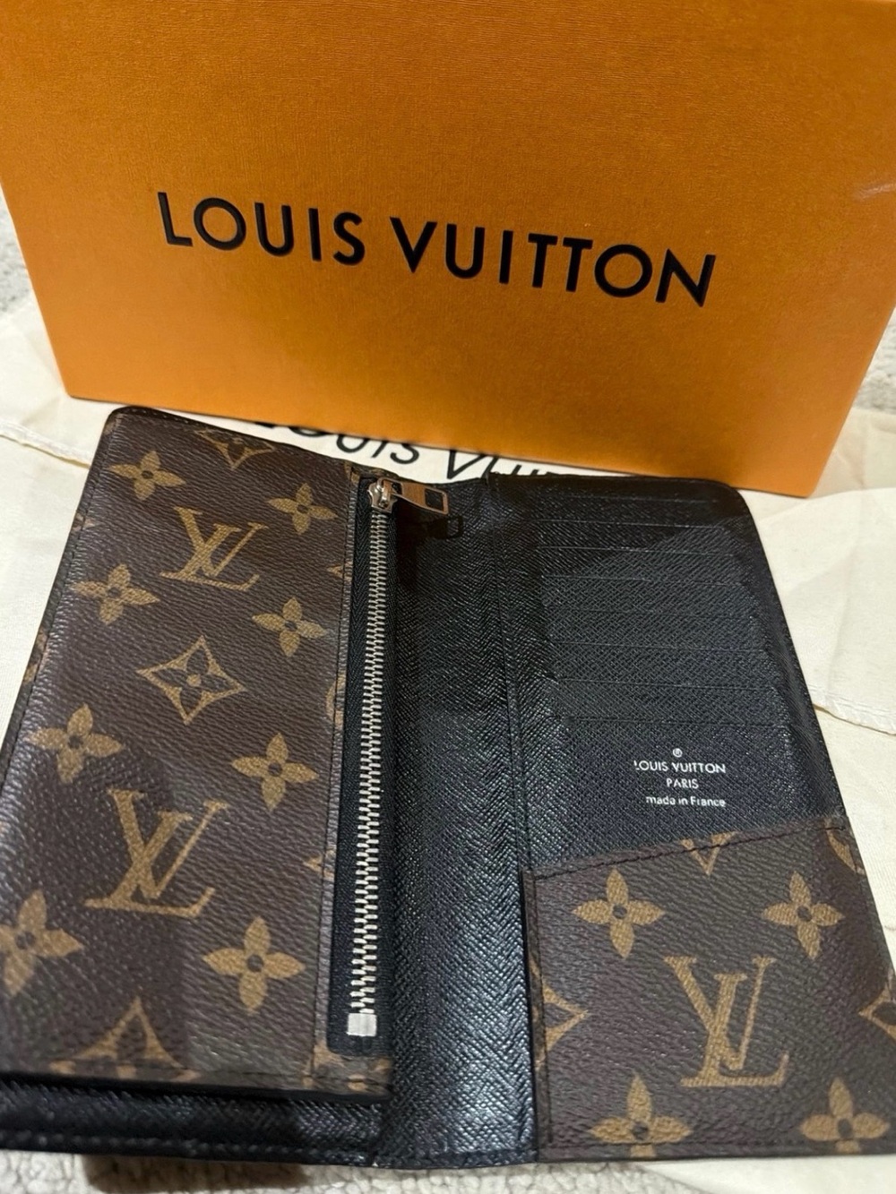 Authentic Louis Vuitton Monogram Macassar Portefeuille Tanon Long Wallet